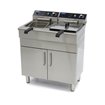 Friteuse - 2 x 16 L - 2 paniers - avec robinet de vidange et support - 400V - Maxima - 09365156