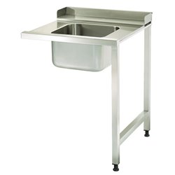 Table lave-vaisselle - 90 x 75 cm - droite - avec &eacute;vier et &eacute;tag&egrave;re de rangement - Maxima - 09201043