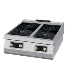 Premium cuisini&egrave;re &agrave; induction - 4 br&ucirc;leurs - unit&eacute; double - profondeur 90 cm - &eacute;lectrique - Maxima - 09398556