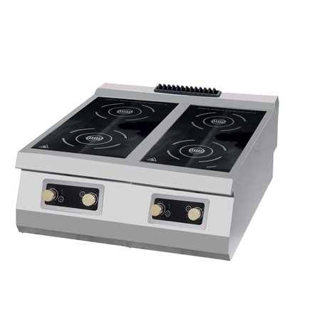 Premium cuisini&egrave;re &agrave; induction - 4 br&ucirc;leurs - unit&eacute; double - profondeur 90 cm - &eacute;lectrique - Maxima - 09398556