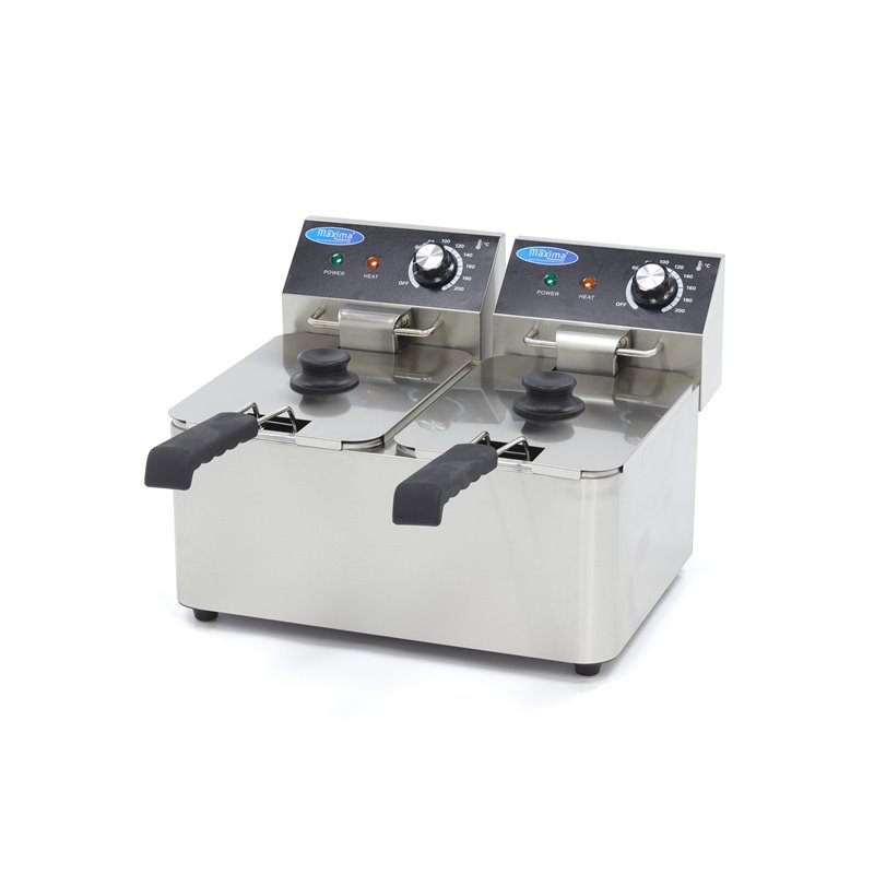 Friteuse - 2 x 4 L - 2 paniers - jusqu'&agrave; 1,5 kg de frites - Maxima - 09365212