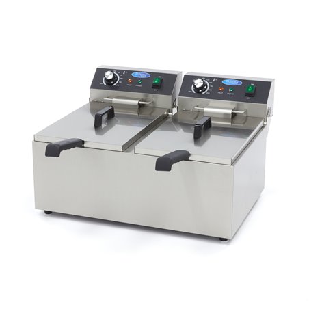 Friteuse - 2 x 11 L - 2 paniers - jusqu'&agrave; 2,8 kg de frites - Maxima - 09365227