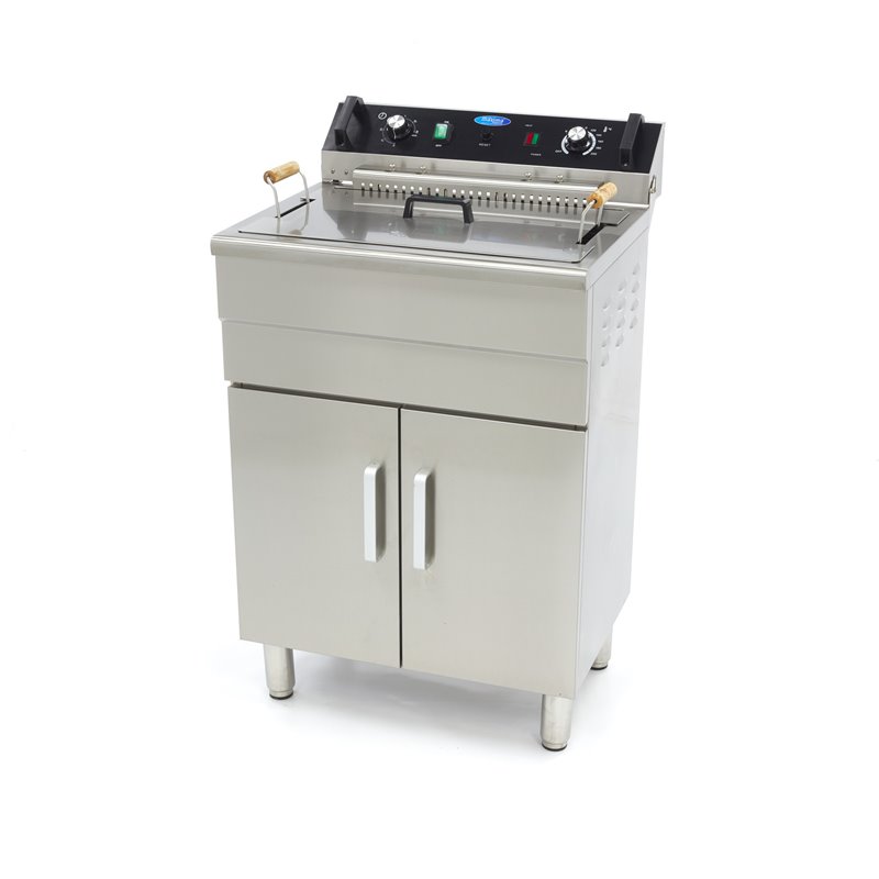 Friteuse - 30 L - 1 panier - avec robinet de vidange et support - Maxima - 09365232
