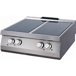 Premium cuisini&egrave;re &agrave; infrarouge - 4 br&ucirc;leurs - unit&eacute; double - profondeur 90 cm - &eacute;lectrique - Maxima - 09398561