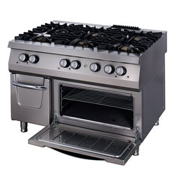 Premium cuisini&egrave;re - 6 br&ucirc;leurs - unit&eacute; triple - profondeur 90 cm - incl four - gaz - Maxima - 09398502