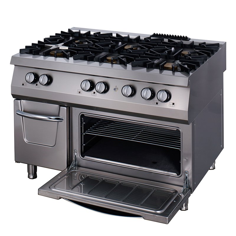 Premium cuisini&egrave;re - 6 br&ucirc;leurs - unit&eacute; triple - profondeur 90 cm - incl four - gaz - Maxima - 09398502