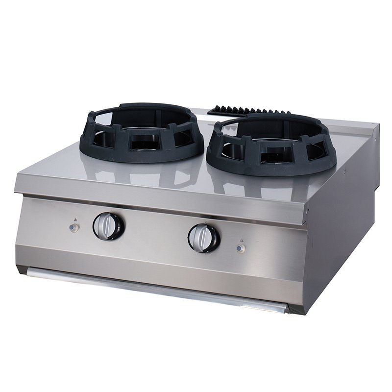 Premium cuiseur wok - 2 x 28,5 cm anneaux de cuisson - unit&eacute; double - profondeur 90 cm - gaz - Maxima - 09398546