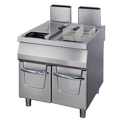 Premium friteuse - 2 x 22 L - unit&eacute; double - profondeur 90 cm - avec robinet de vidange - gaz - Maxima - 09398606