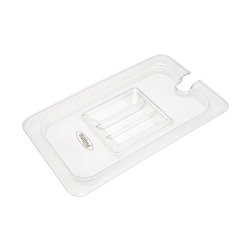Couvercle gastronorm - 1/4 GN - polycarbonate - avec ouverture pour cuill&egrave;re - Maxima - 09367939