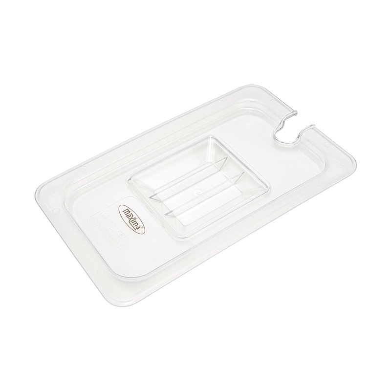 Couvercle gastronorm - 1/6 GN - polycarbonate - avec ouverture pour cuill&egrave;re - Maxima - 09367940