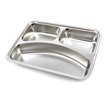 Assiette - 3 compartiments - acier inoxydable - lavable au lave-vaisselle - Maxima - 09367855
