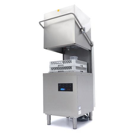 Lave-vaisselle &agrave; capot - 50x50cm - avec pompes de vidange, de rin&ccedil;age et de savon - 400V - Maxima - 09240080