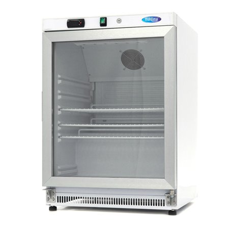 R&eacute;frig&eacute;rateur - 200 L - blanc - avec porte en verre - Maxima - 09405006