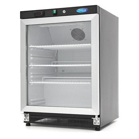R&eacute;frig&eacute;rateur - 200 L - noir - avec porte en verre - Maxima - 09405008