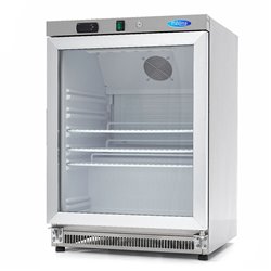 R&eacute;frig&eacute;rateur - 200 L - acier inoxydable - avec porte en verre - Maxima - 09405010