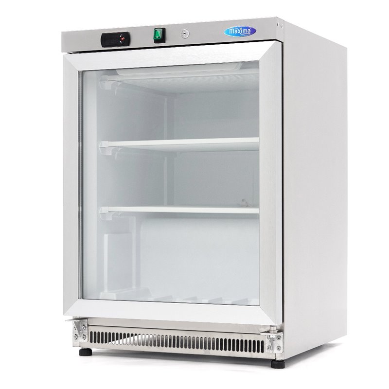 Cong&eacute;lateur - 200 L - acier inoxydable - avec porte en verre - Maxima - 09405011