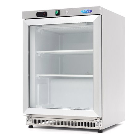 Cong&eacute;lateur - 200 L - acier inoxydable - avec porte en verre - Maxima - 09405011