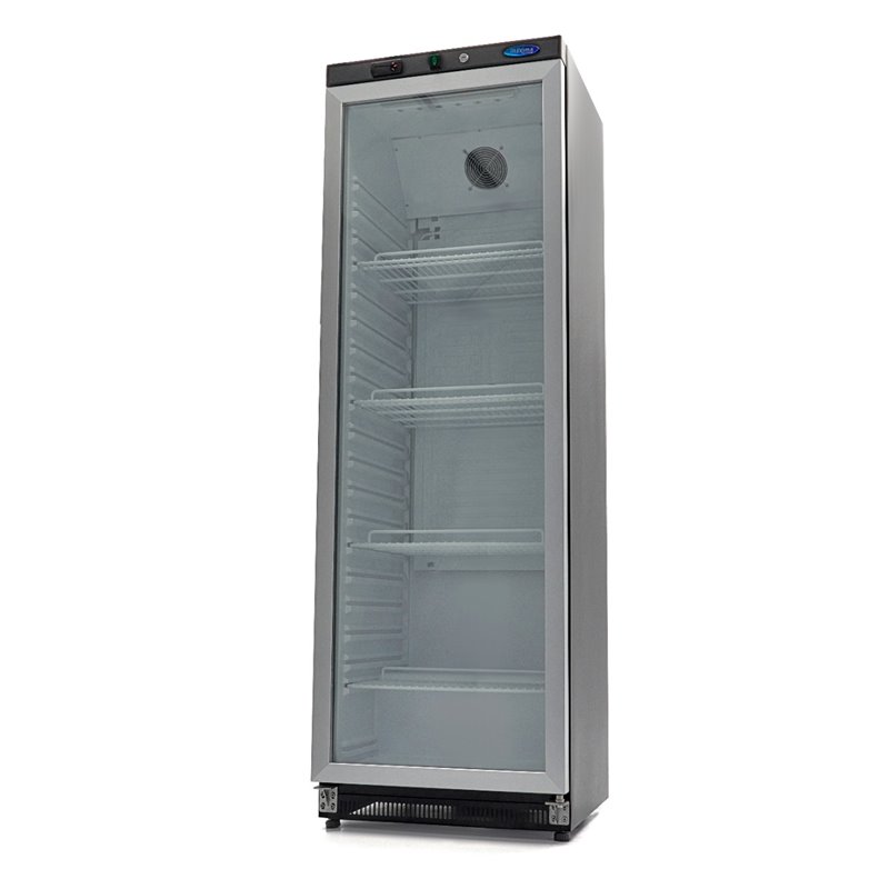 R&eacute;frig&eacute;rateur - 400 L - noir - avec porte en verre - Maxima - 09405020