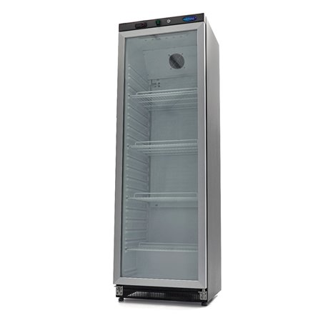 R&eacute;frig&eacute;rateur - 400 L - noir - avec porte en verre - Maxima - 09405020