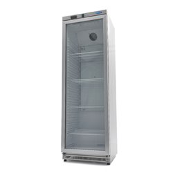 R&eacute;frig&eacute;rateur - 400 L - acier inoxydable - avec porte en verre - Maxima - 09405022
