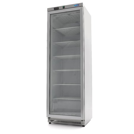 Cong&eacute;lateur - 400 L - acier inoxydable - avec porte en verre - Maxima - 09405023