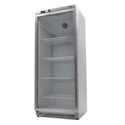 R&eacute;frig&eacute;rateur - 600 L - acier inoxydable - avec porte en verre - Maxima - 09405034