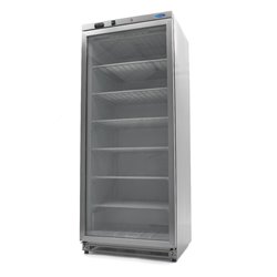Cong&eacute;lateur - 600 L - acier inoxydable - avec porte en verre - Maxima - 09405035