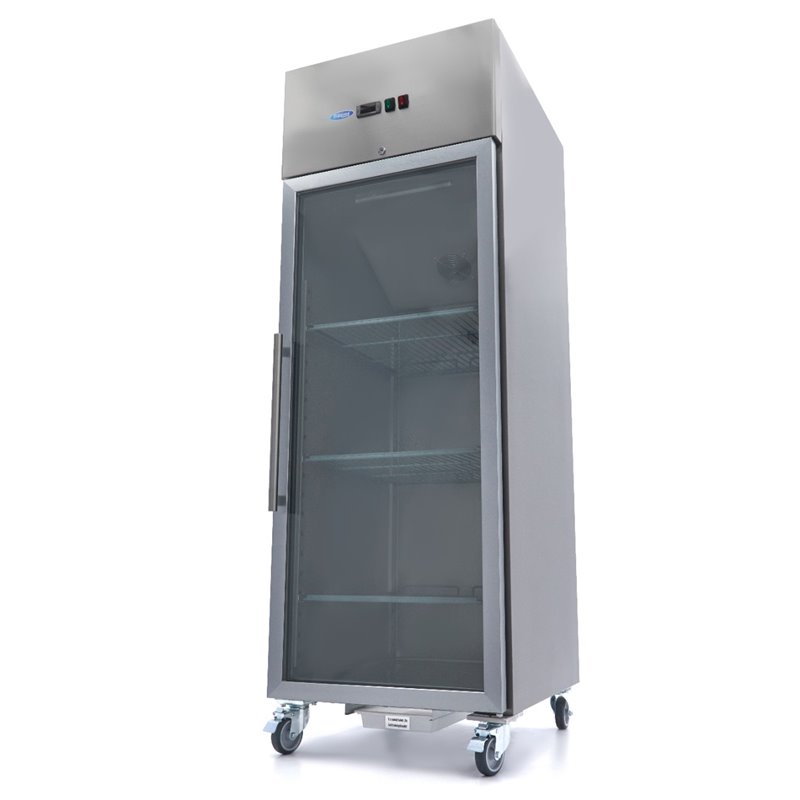 Cong&eacute;lateur - 600 L - 3 &eacute;tag&egrave;res r&eacute;glables (2/1 GN) - acier inoxydable - avec porte en verre - Maxima - 09400006