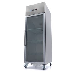 R&eacute;frig&eacute;rateur - 700 L - 3 &eacute;tag&egrave;res r&eacute;glables (2/1 GN) - acier inoxydable - avec porte en verre - Maxima - 09400031