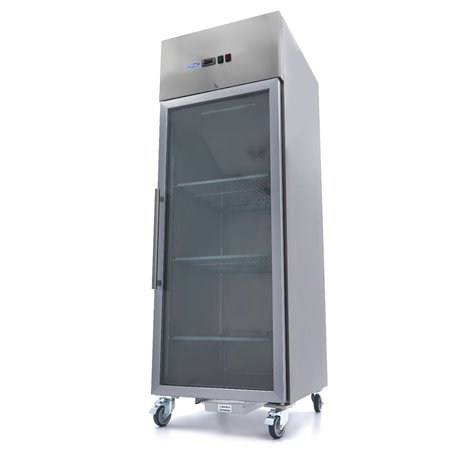 Cong&eacute;lateur - 700 L - 3 &eacute;tag&egrave;res r&eacute;glables (2/1 GN) - acier inoxydable - avec porte en verre - Maxima - 09400036