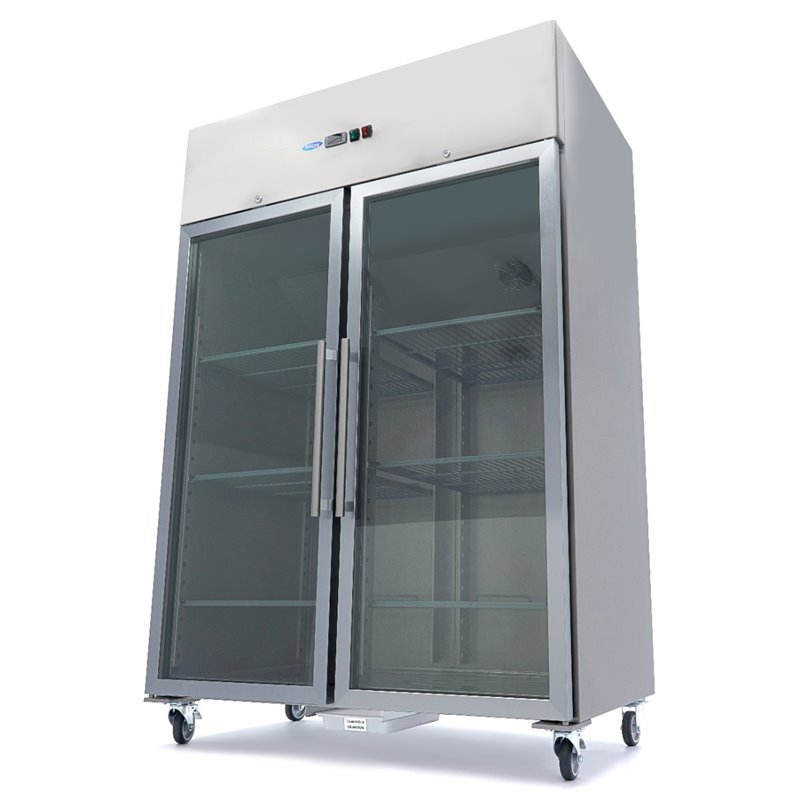 Cong&eacute;lateur - 1400 L - 6 &eacute;tag&egrave;res r&eacute;glables (2/1 GN) - acier inoxydable - avec portes en verre - Maxima - 09400026