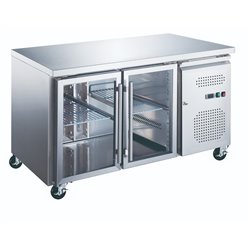 R&eacute;frig&eacute;rateur de comptoir - 136 cm - 2 portes vitr&eacute;es - Maxima - 09400401