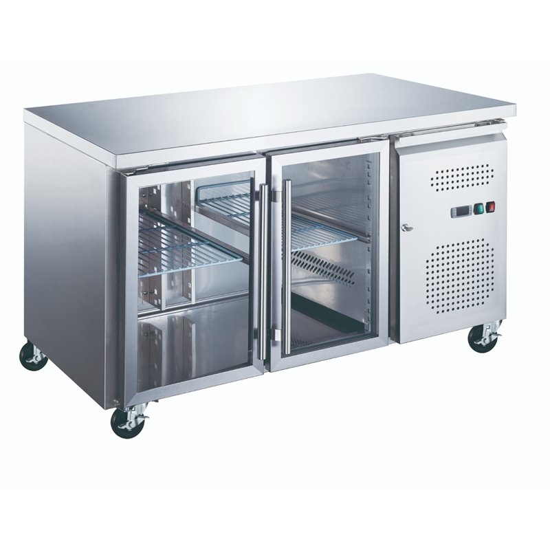 R&eacute;frig&eacute;rateur de comptoir - 136 cm - 2 portes vitr&eacute;es - Maxima - 09400401