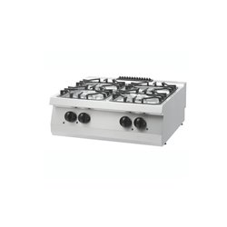 Heavy Duty cuisini&egrave;re - 4 br&ucirc;leurs - unit&eacute; double - profondeur 70 cm - 24 kW - gaz - Maxima - 09396103
