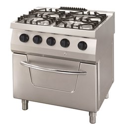 Heavy Duty cuisini&egrave;re - 4 br&ucirc;leurs - unit&eacute; double - profondeur 70 cm - 36 kW - gaz incl four &eacute;lectrique - Maxima - 09396115