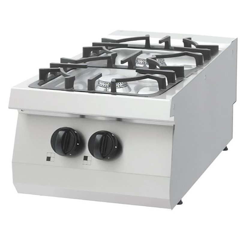 Heavy Duty cuisini&egrave;re - 2 br&ucirc;leurs - unit&eacute; simple - profondeur 70 cm - 15 kW - gaz - Maxima - 09396117