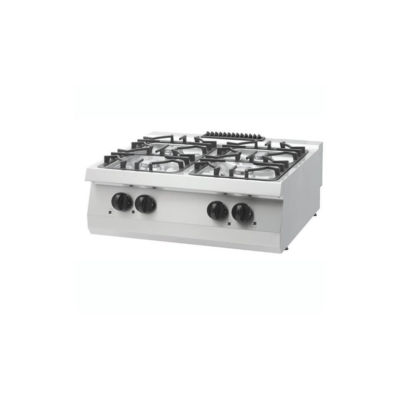 Heavy Duty cuisini&egrave;re - 4 br&ucirc;leurs - unit&eacute; double - profondeur 70 cm - 30 kW - gaz - Maxima - 09396119
