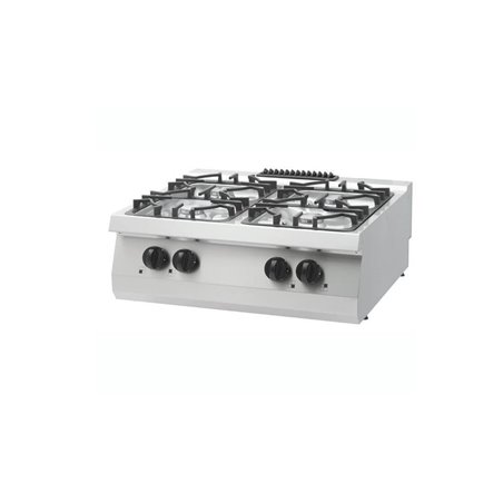 Heavy Duty cuisini&egrave;re - 4 br&ucirc;leurs - unit&eacute; double - profondeur 70 cm - 30 kW - gaz - Maxima - 09396119
