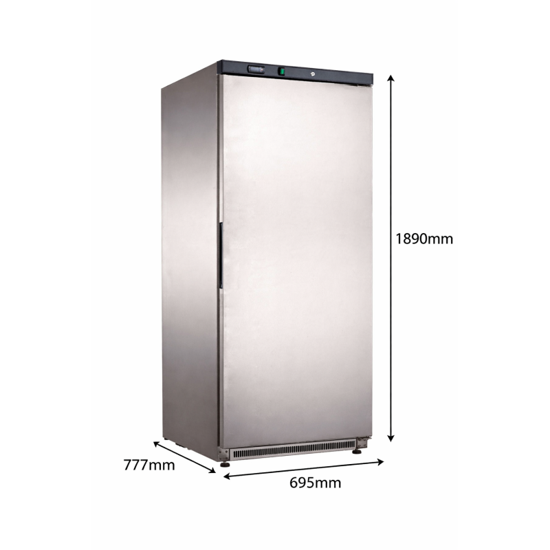 Positieve geventileerde koelkast 600 L RVS