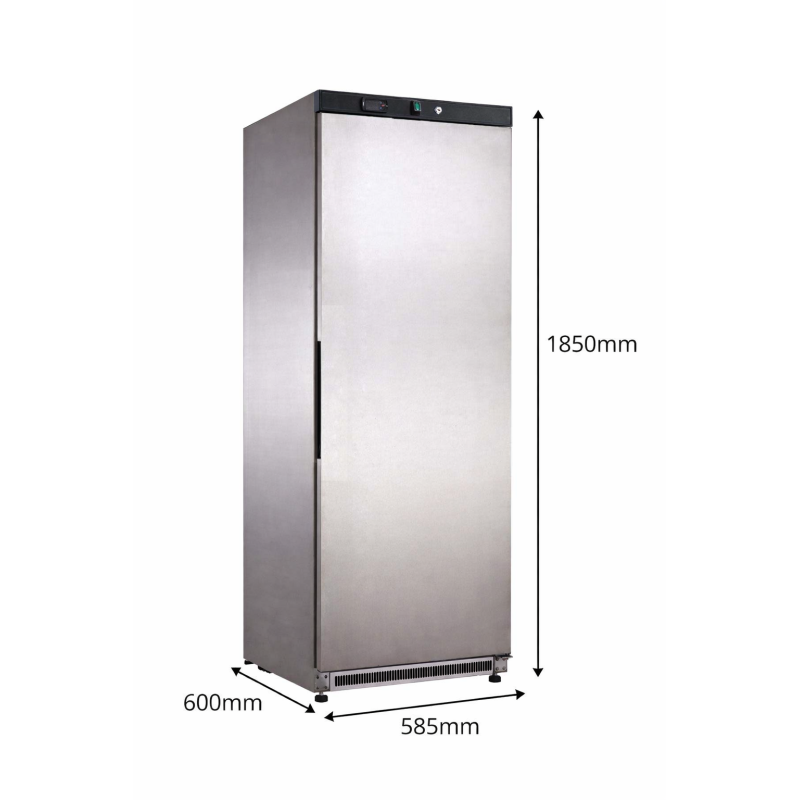 Geventileerde koelkast van roestvrij staal, positieve koeling, 400 liter - DR400 S/S INOX