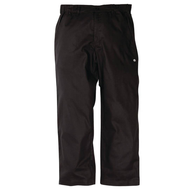 Unisex Chef Works Professional zwarte visgraat broek L