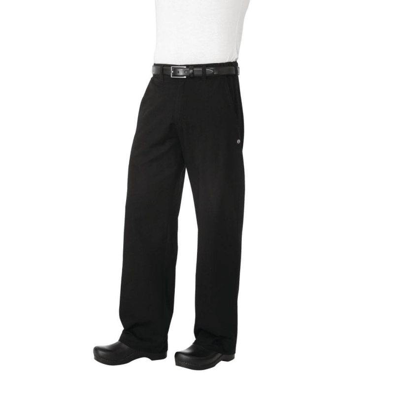 Unisex Chef Works Professional zwarte visgraat broek L