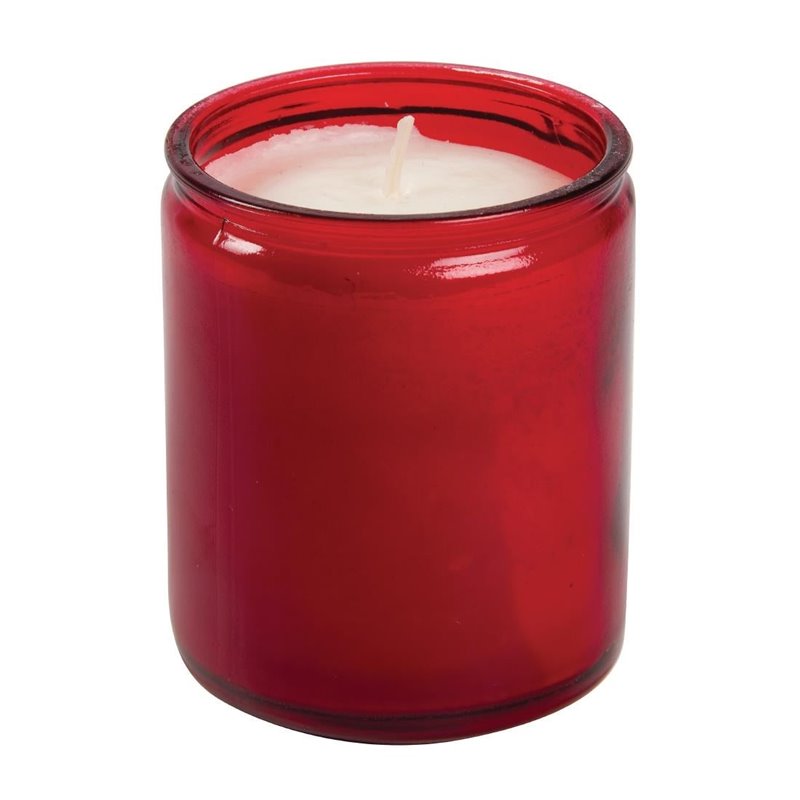 Bougies-verre Bolsius Starlight rouges (lot de 8) - Gastronoble - GJ468