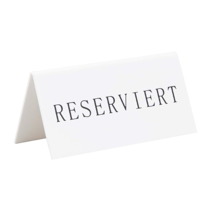 Chevalets table r&eacute;serv&eacute;e Securit "Reserviert" (lot de 5) - Gastronoble - CU913