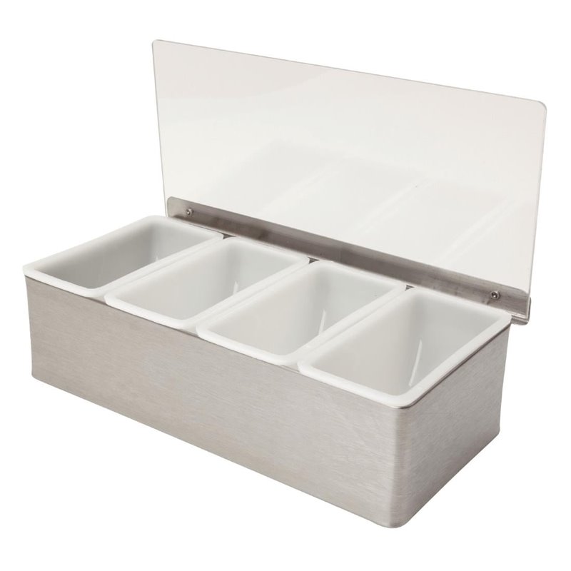 Bo&icirc;te &agrave; compartiments Beaumont en inox 4x568&nbsp;ml - Gastronoble - CZ597