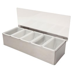 Bo&icirc;te &agrave; compartiments Beaumont en inox 5x568&nbsp;ml - Gastronoble - CZ598