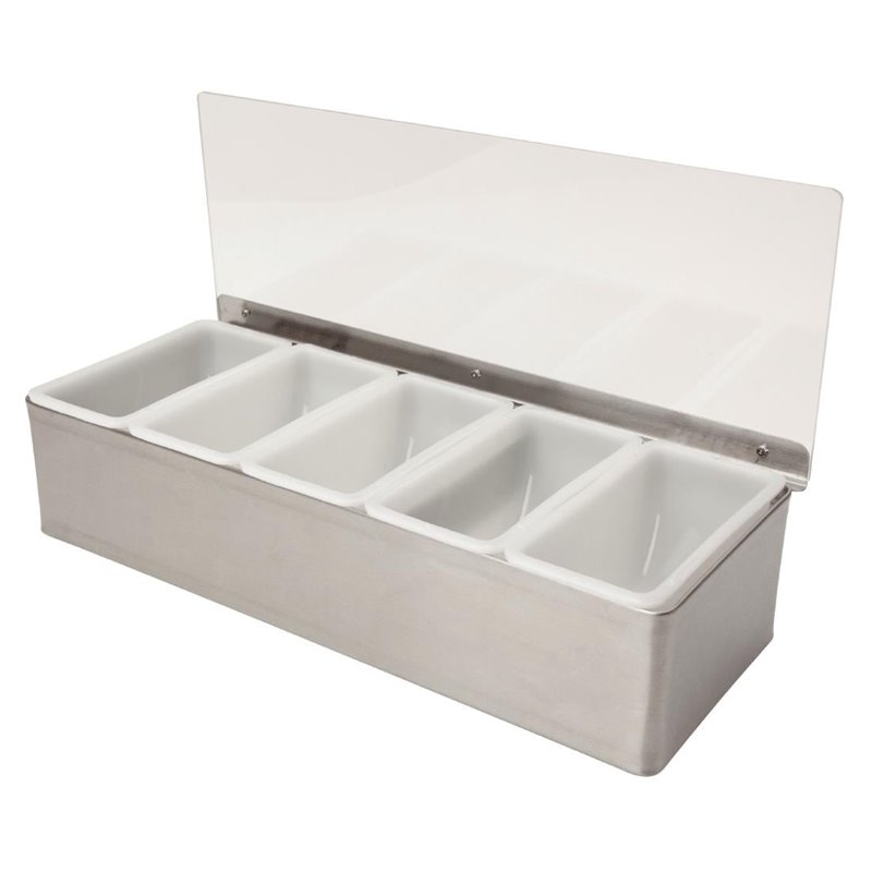 Bo&icirc;te &agrave; compartiments Beaumont en inox 5x568&nbsp;ml - Gastronoble - CZ598