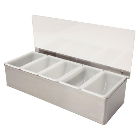 Bo&icirc;te &agrave; compartiments Beaumont en inox 5x568&nbsp;ml - Gastronoble - CZ598