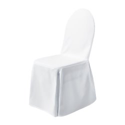 Housse de chaise tricot&eacute;e Excellent Dena sans noeuds blanche - Gastronoble - HU484