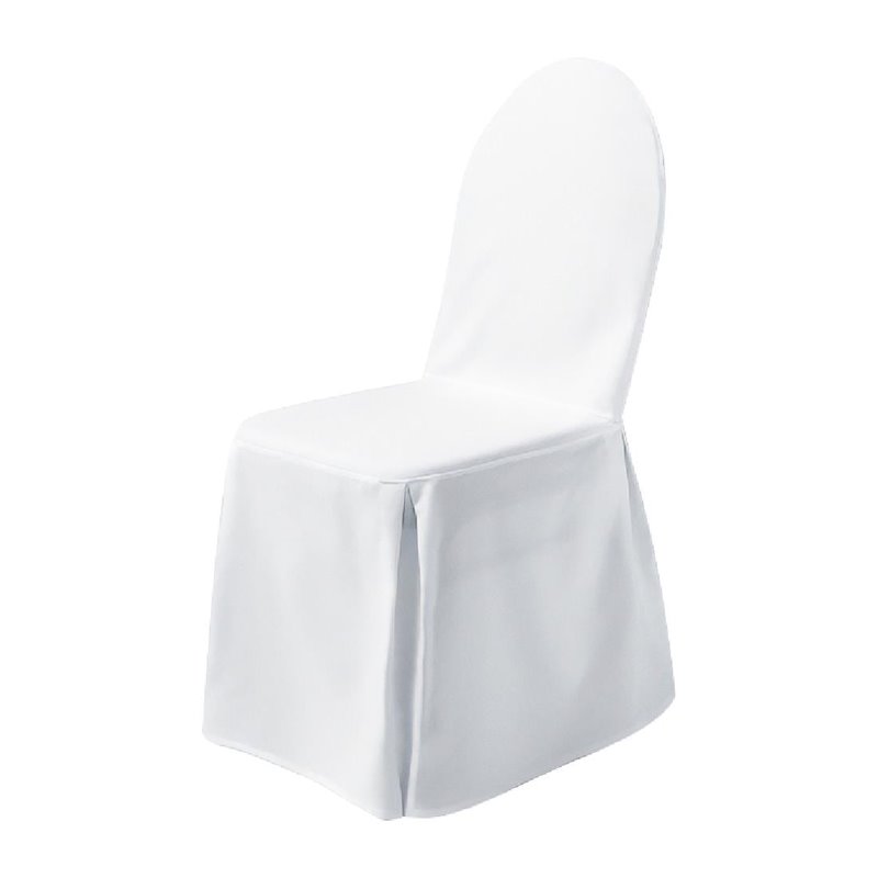 Housse de chaise tricot&eacute;e Excellent Dena sans noeuds blanche - Gastronoble - HU484